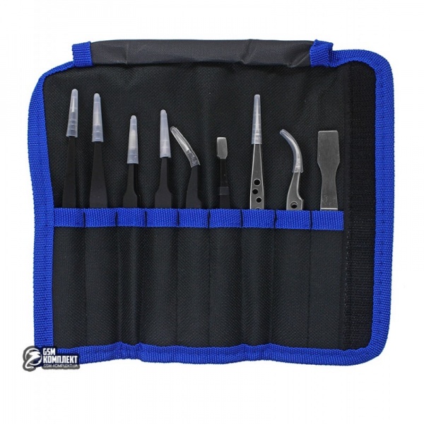 Набір пінцетів радіотехнічних ЕМТ в чохлі HandsKit 9 шт. ESD-9У