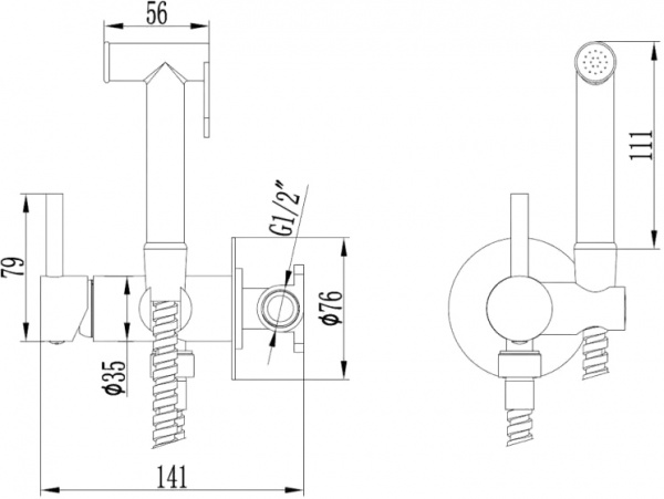 Змішувач для біде Invena BP-00-B04