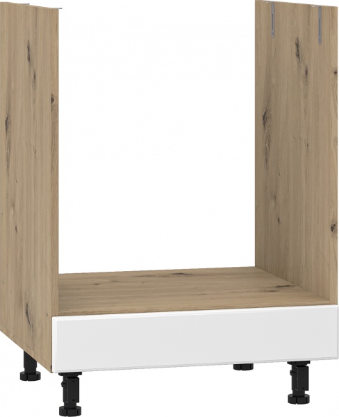 Тумба нижня під духовку МС Глорія НД 60х82х53,8 см білий/дуб артізан Грейд