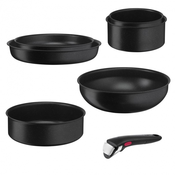 Набор посуды Ingenio Black Stone 7 предметов L3998702 Tefal