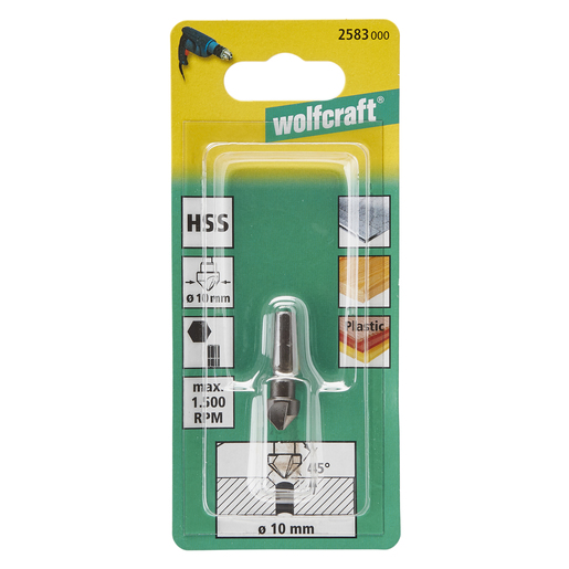Зенківка Wolfcraft HSS конусна з шестигранним хвостовиком 1 шт. 2583000