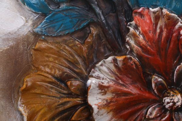 Картина Цветы оранжевые 80x80 см 