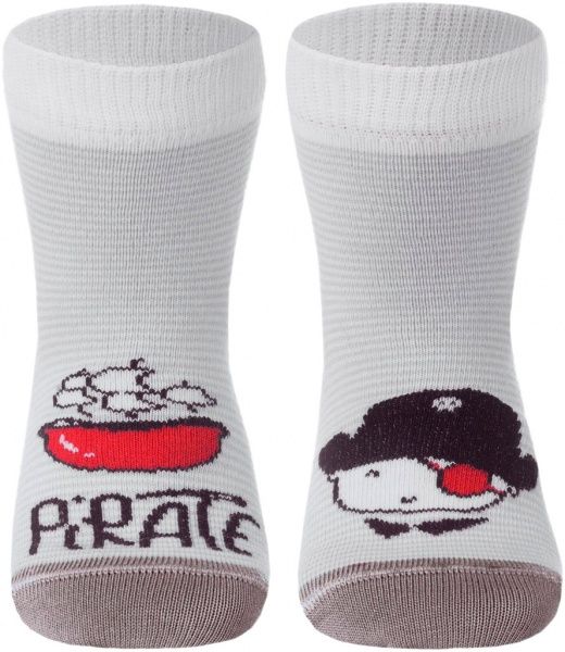 Носки детские Conte-Kids CK (ВЕСЕЛЫЕ НОЖКИ) 17С-10СП 335 р.14 светло-серый с белым с рисунком 