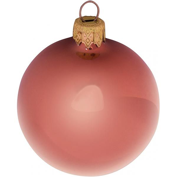 Шарик новогодний светло-розовый 60 мм