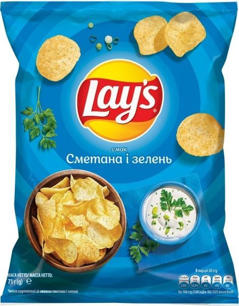 Чипсы Lays Сметана и зелень 71 г