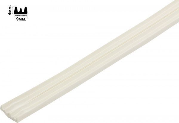 Уплотнитель самоклеящийся E-образный резиновый Scley 9х4 мм 6 м белый 