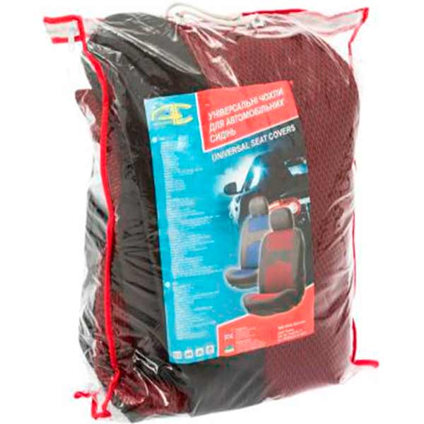 Набор чехлов-маек на передние сиденья Auto Assistance черный с красным