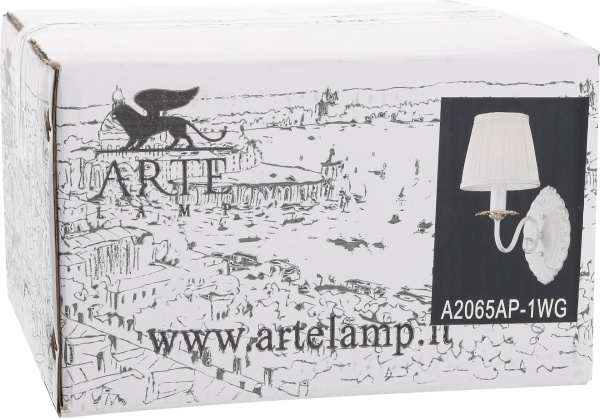 Бра Arte Lamp Felicita 1x60 Вт E14 білий із золотистим A2065AP-1WG 