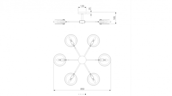 Люстра потолочная Strotskis Gallo 6xE14 белый 70121/6 