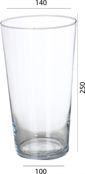 Ваза стеклянная Viggo 25 см прозрачный 