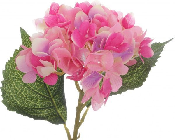 Растение искусственное Гортензия 2 листка розовый