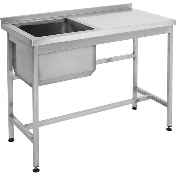 Стол производственный с ванной Tehma 1200x600x850 мм нержавеющая сталь