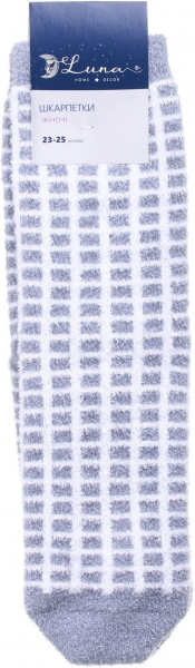 Шкарпетки жіночі Luna пухнасті Клітинка р. 23-25 сірий 