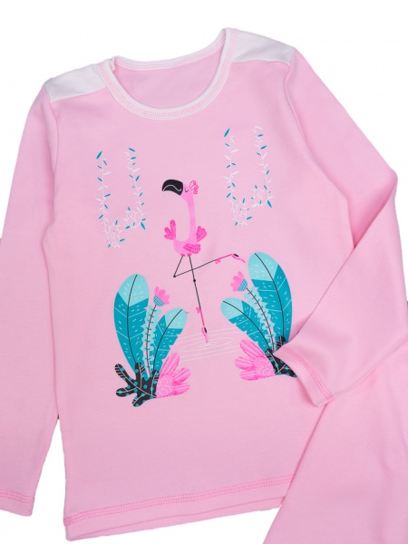 Пижама для девочек Luna Kids трикотажная Фламинго р.80-86 розовый 