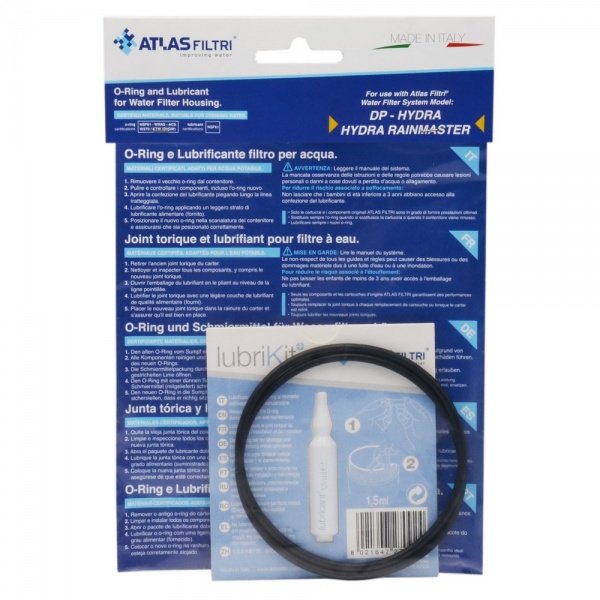 Уплотнительное кольцо Atlas Filtri для колбы DP/HYDRA (2 шт) и смазка для уплотнительных колец LUBRIKIT