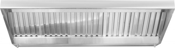 Витяжний зонт виробничий з жировим фільтром Tehma 2000x1200x400 мм нержавіюча сталь