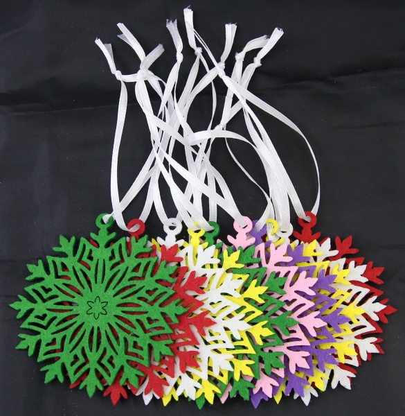 Набор новогоднего декора Снежинка 9 см разноцветный 1220291