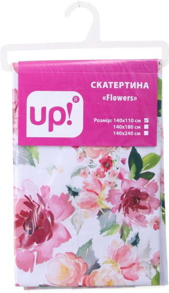 Скатерть Flowers 140x110 см белый с рисунком UP! (Underprice) 