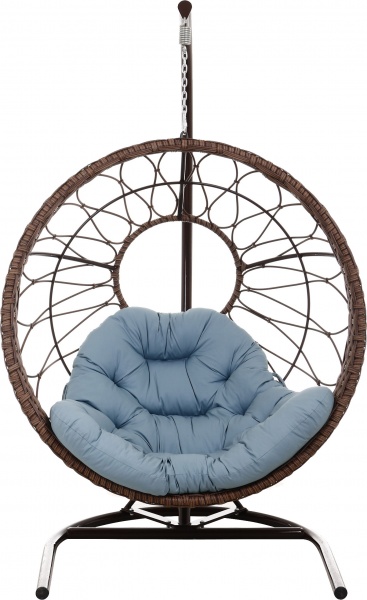 Кресло-кокон Сфера Люкс трио плетение рональд темное дерево