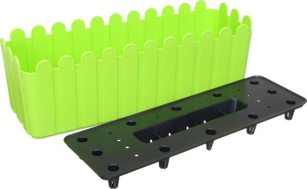 Ящик балконний Алеана зі вставкою 49x16,5 см прямокутний оливковий 