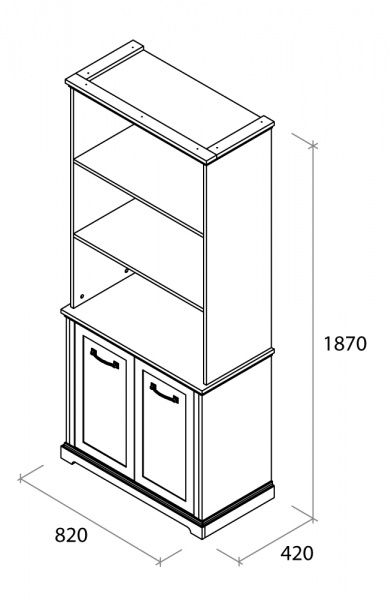 Книжный шкаф Aqua Rodos Bianca белый матовый 