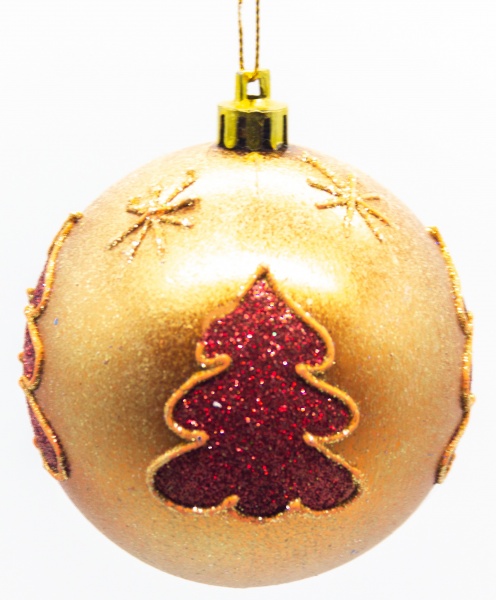Шар новогодний Елка d80 80 мм золото 3154