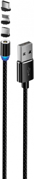 Кабель ColorWay Lightning - USB Type-C 1 м Black (CW-CBUU020-BK) USB - 3B1 Magnetic 2.4A 