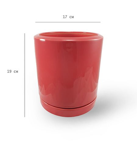 Горшок керамический Резон Цикорий круглый 3,3 л красный (Р277чер) 
