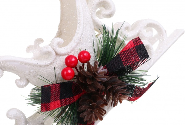 Декоративна підвіска Санчата з декором 14x10 см E2104B білий