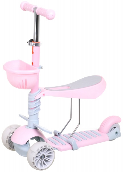 Самокат-трансформер MaxxPro kids дитячий 3в1 рожевий PT1905/yel/black 