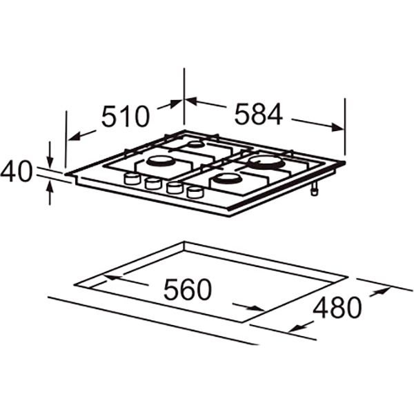 Варильна поверхня Interline HGG 563 FGK BM