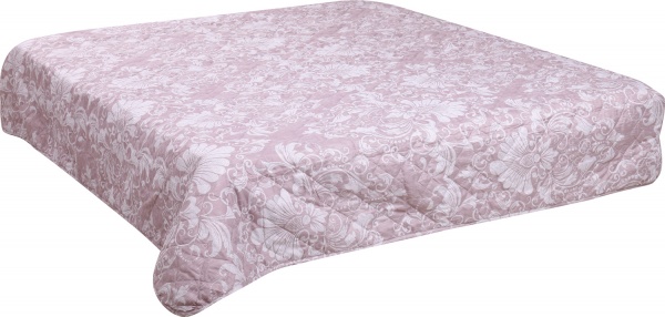 Покрывало стеганое 160x210 см Homeline розовый с рисунком 