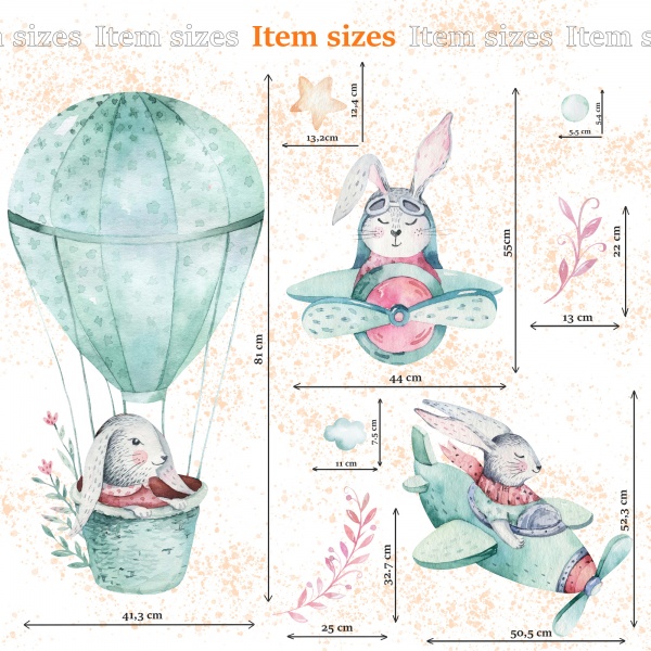 Стикеры-паттерны Lipastick Зайцы 120х80 см 15082121