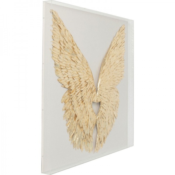 Декор настенный KARE Design Wings Gold White 120x120x0,8 см 120x120 см золото 