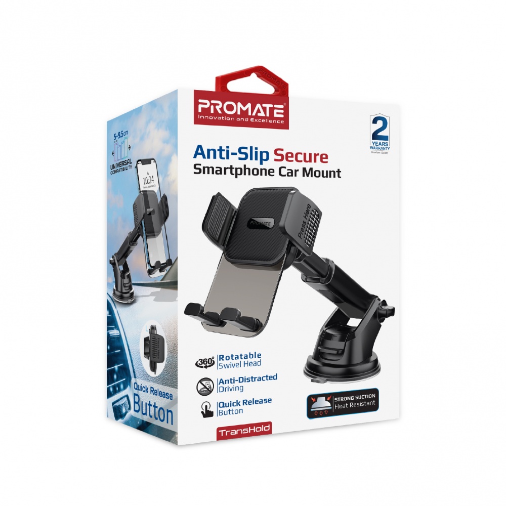 Автодержатель для телефона Promate TransHold черный