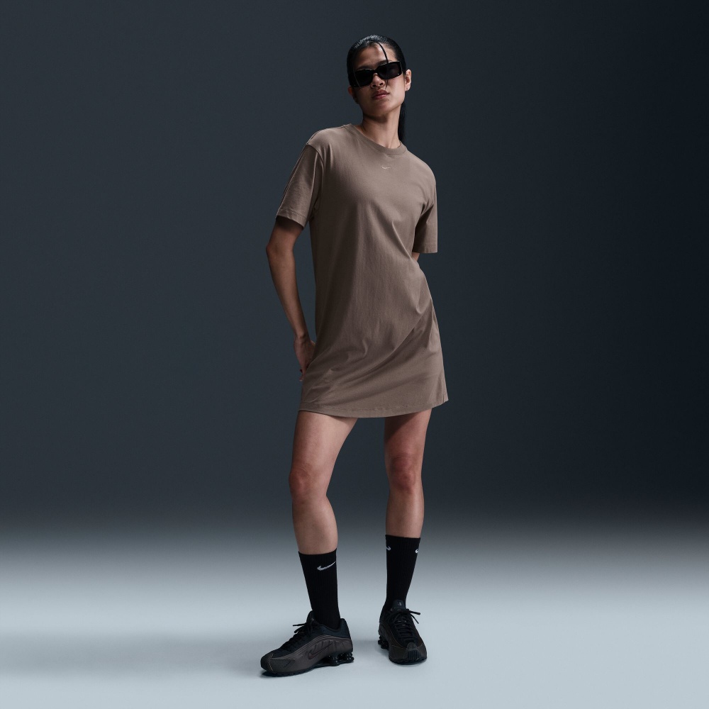 Платье Nike W NSW ESSNTL SS DRESS TSHRT DV7882-233 р.S бежевый