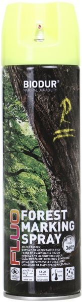 Фарба аерозольна Biodur для маркування лісу жовтий 500 мл