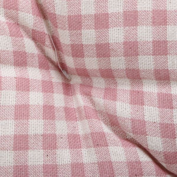 Подушка на стул Розовая клетка круглая D 40 Прованс