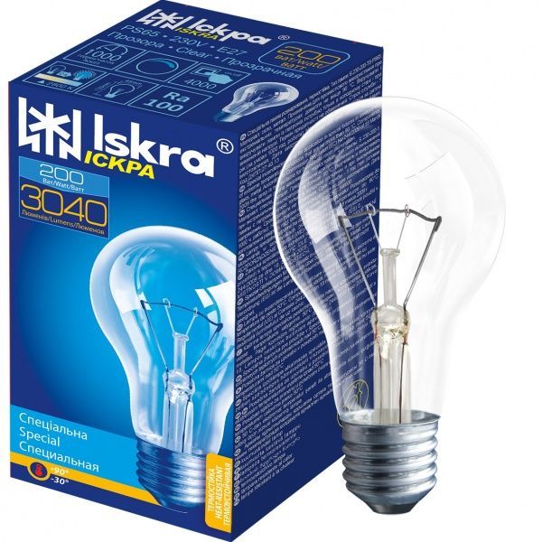 Лампа розжарювання Iskra А60 150 Вт E27 220 В прозора 