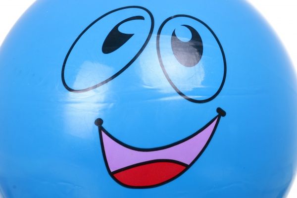 М'яч стрибунець надувний з ручкою посмішка KH2-41/Blue
