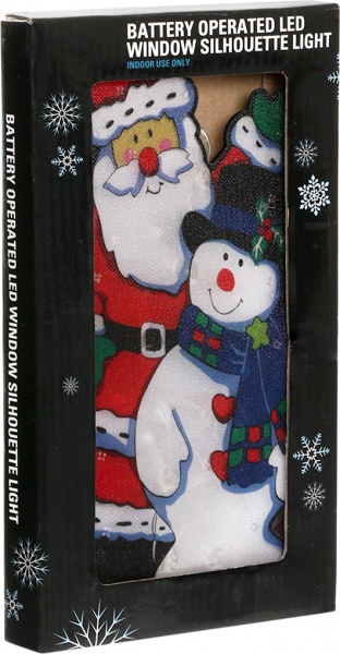 Декорация настенная LED Дед Мороз и Снеговик 10 ламп 25 см 