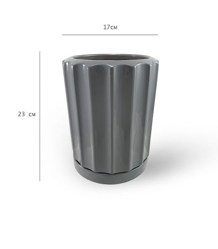 Горшок керамический Резон Шафран круглый 3,8 л серый (Р284сір) 