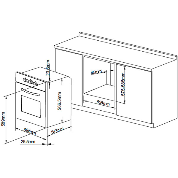 Духовой шкаф Pyramida F 60 M GBL