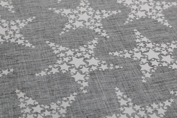 Набір KM скатертина 35х180 см серветка 35х45 см - 4шт Stars grey поліестер сірий KM 