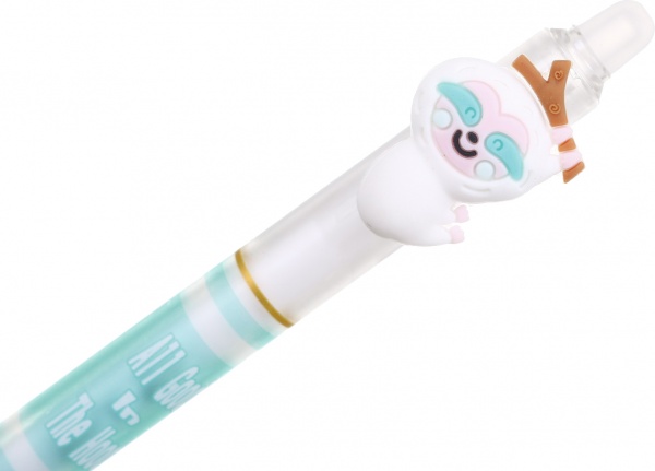 Ручка гелевая YES пиши-стирай Lazy boys автоматическая 0,5 мм синяя 