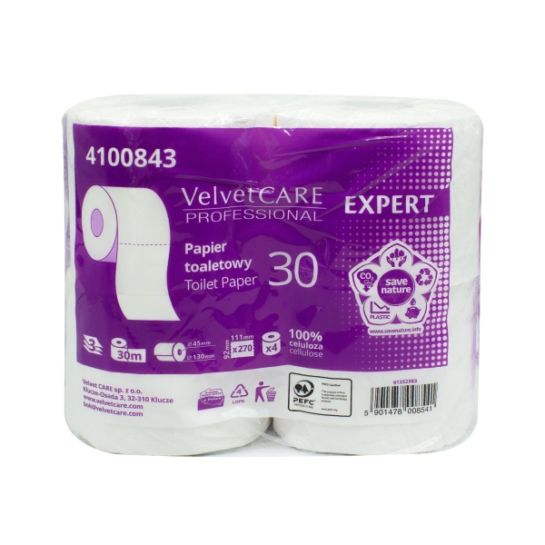 Туалетний папір Velvet Horeca Expert 30 м тришаровий 4 шт.
