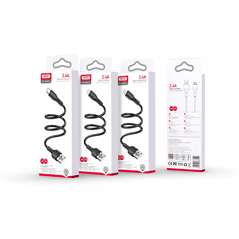 Кабель Xo NB230-AM USB to microUSB 2А 1 м black (NB230-AM.black)