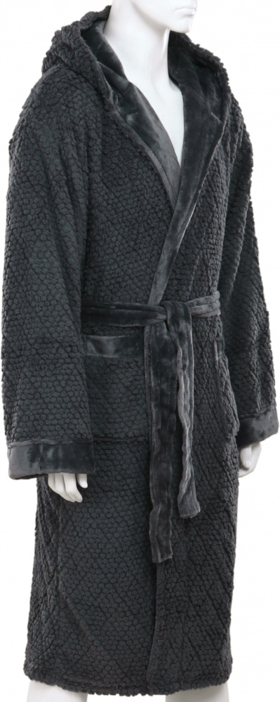 Набор La Nuit халат мужской с капюшоном и носками Bern р. 2XL серый