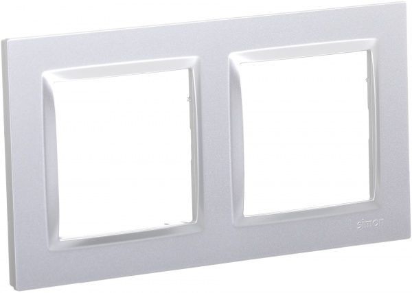 Рамка двомісна Simon 10 універсальна срібний CR2/43
