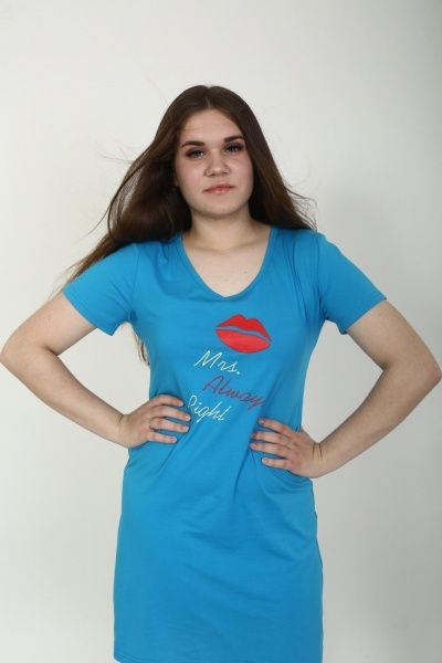 Туника домашняя Levtam Поцелуй р. S голубой 